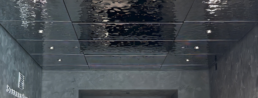 Stephen Silver Jewelry wave form panels by Accent Ceilings