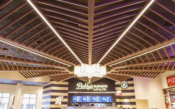 interior of harrahs casino food court ceiling by accent ceilings