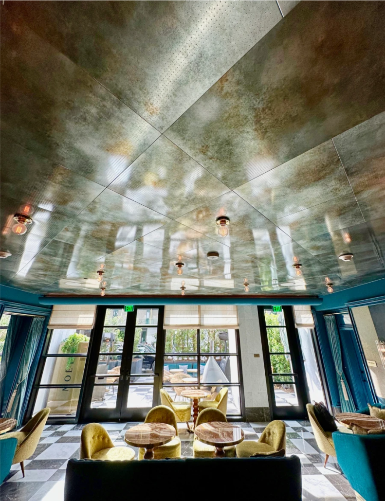interior of pendry hotel ceiling by accent ceilings